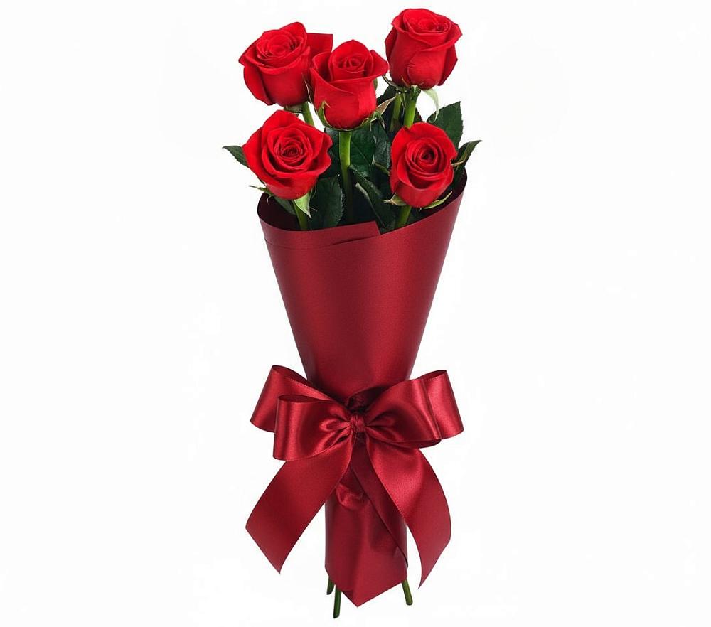 Букет 5 Красных роз Эдлесс Лав в Острове