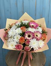 Букет цветов из:  Розы, Герберы и Хризантемы в Острове