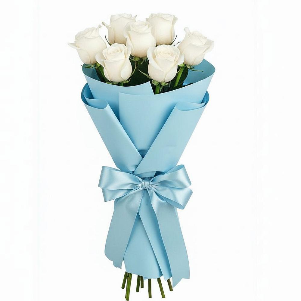 Букет 7 белых роз Проуд в Острове