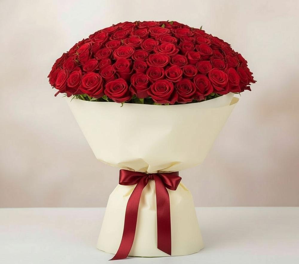 Букет 101 Красная роза Милано в Острове