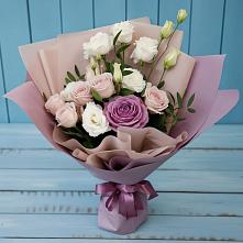 Букет цветов из:  Розы и Лизиантусы #REPLACE_PRED# Острове