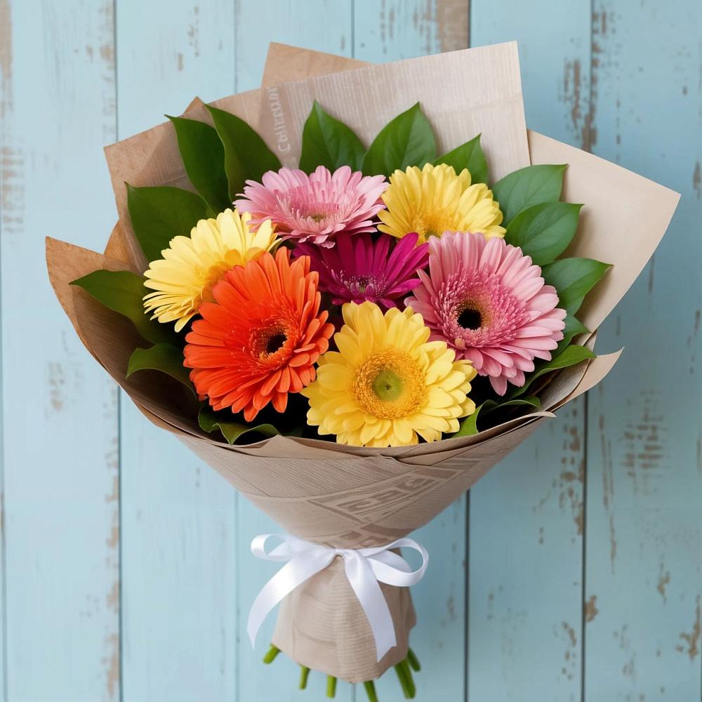 Букет цветов из: Герберы в Острове