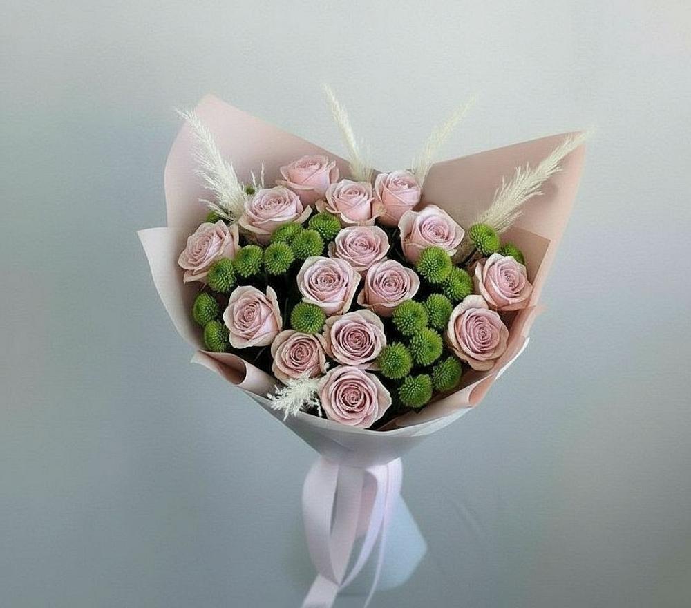 Букет цветов из: Розы и Хризантемы в Острове