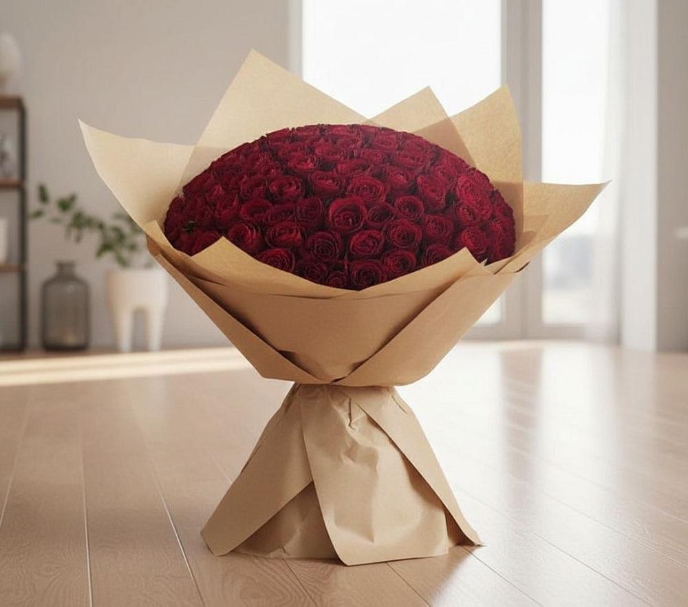 Букет 101 Красная роза в Острове