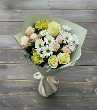 Букет цветов из:  Альстромерии, Розы и Хризантемы в Острове